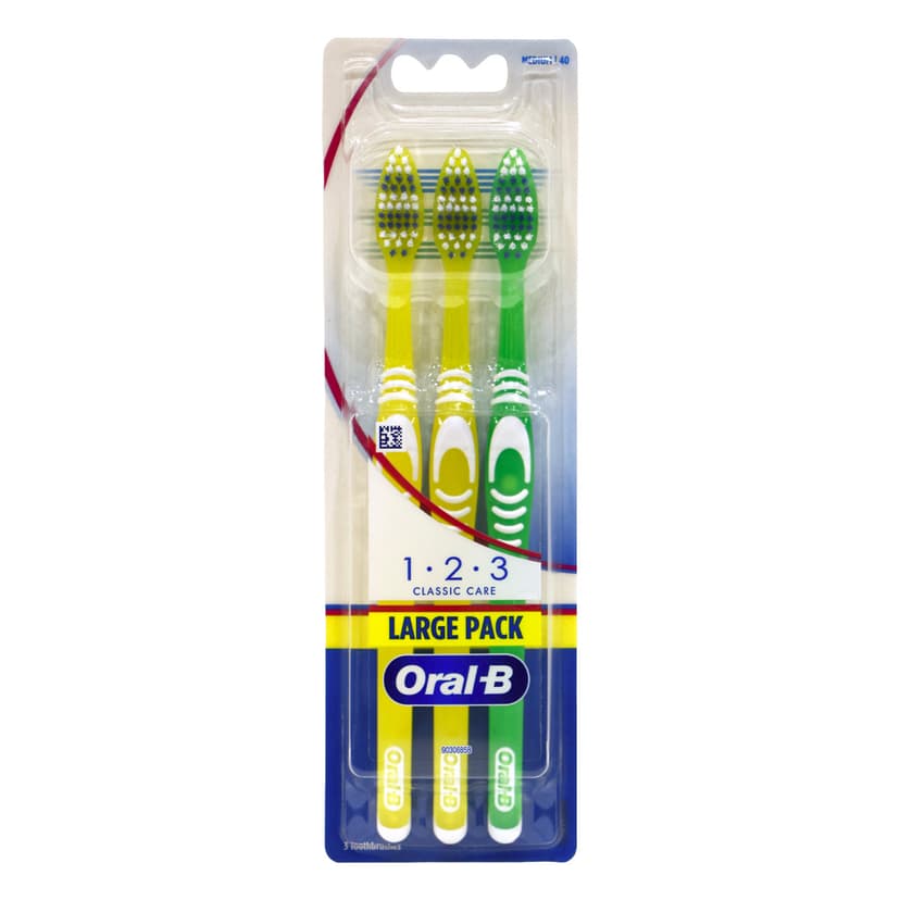 Oral-B 1-2-3 Classic Care Toothbrushes 3Pack