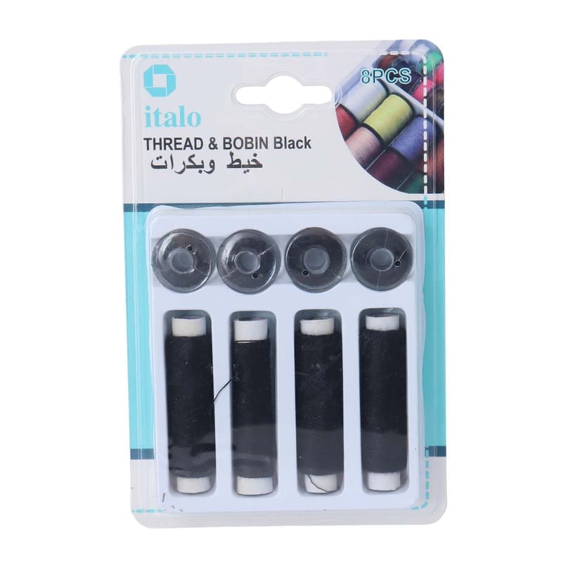 Italo Thread & Bobbin 8pcs Black