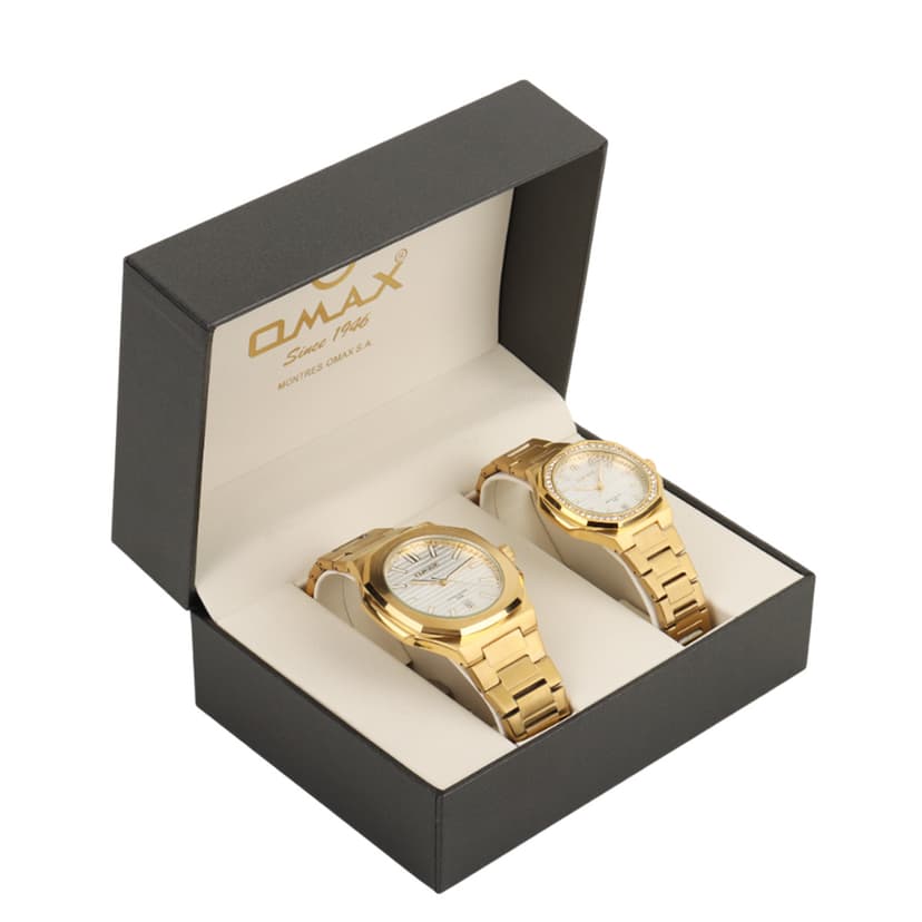 OMAX Watch Set Gold
