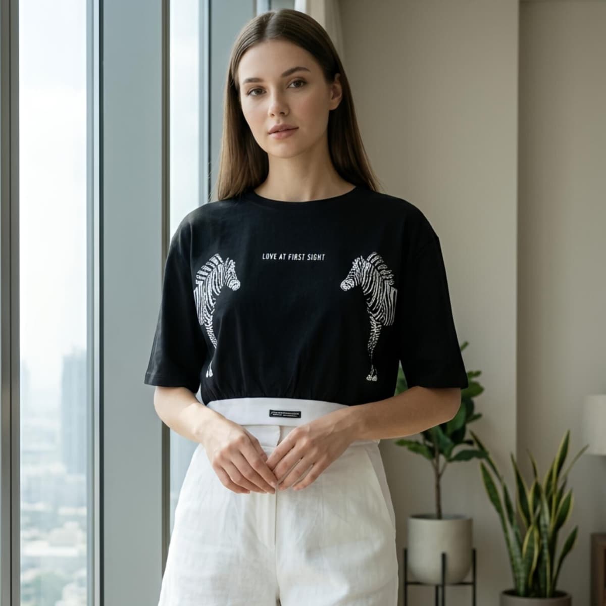 Ladies Round Neck Short Sleeve T-Shirt