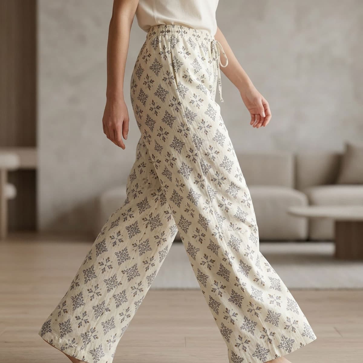 Ladies Casual Pant Printed