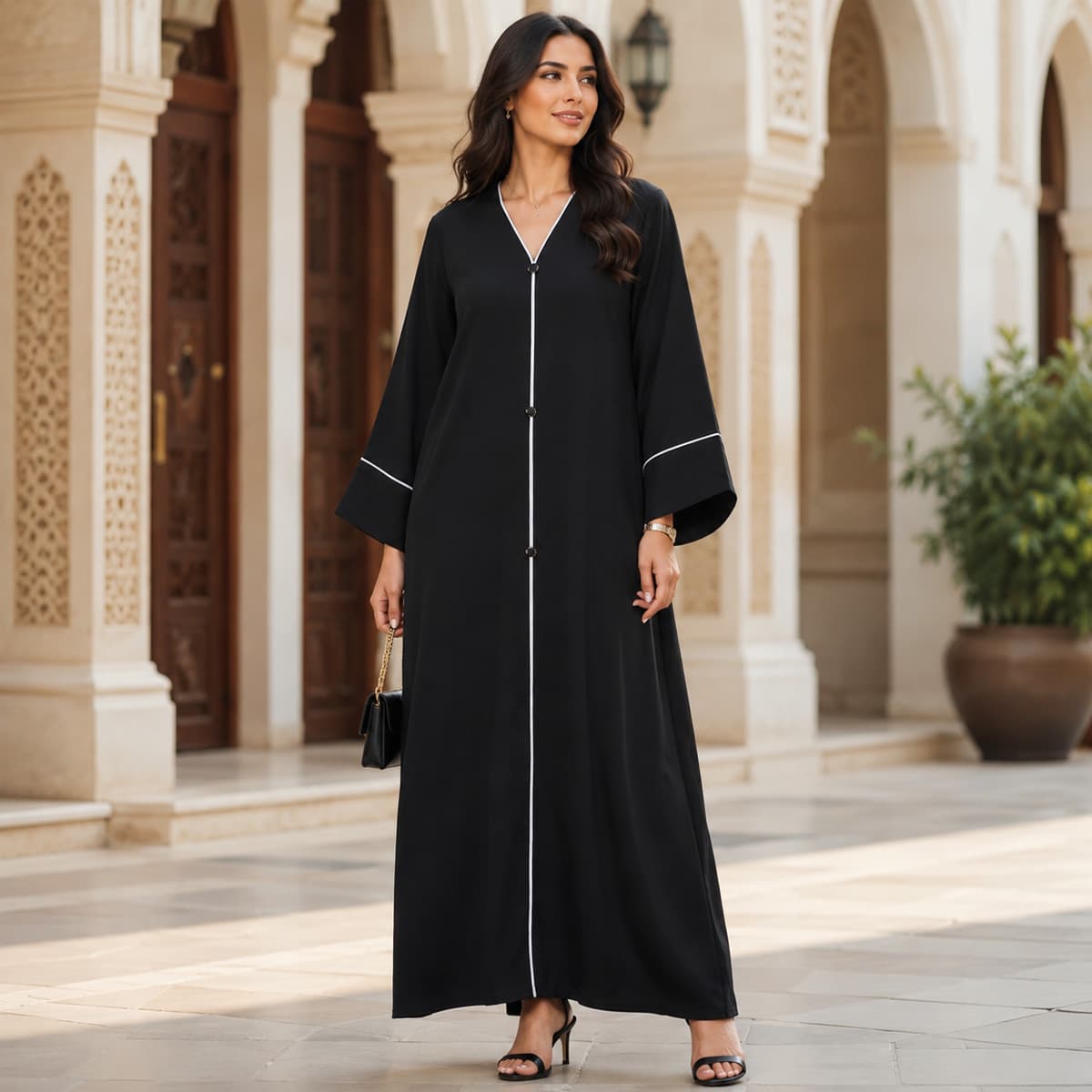 Ladies Open Abaya with Shella