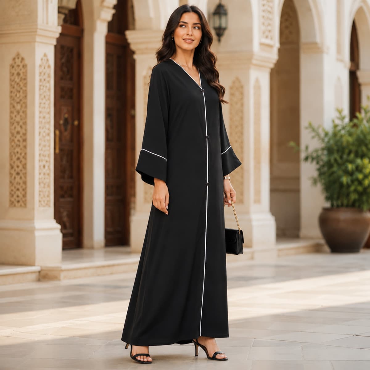 Ladies Open Abaya with Shella