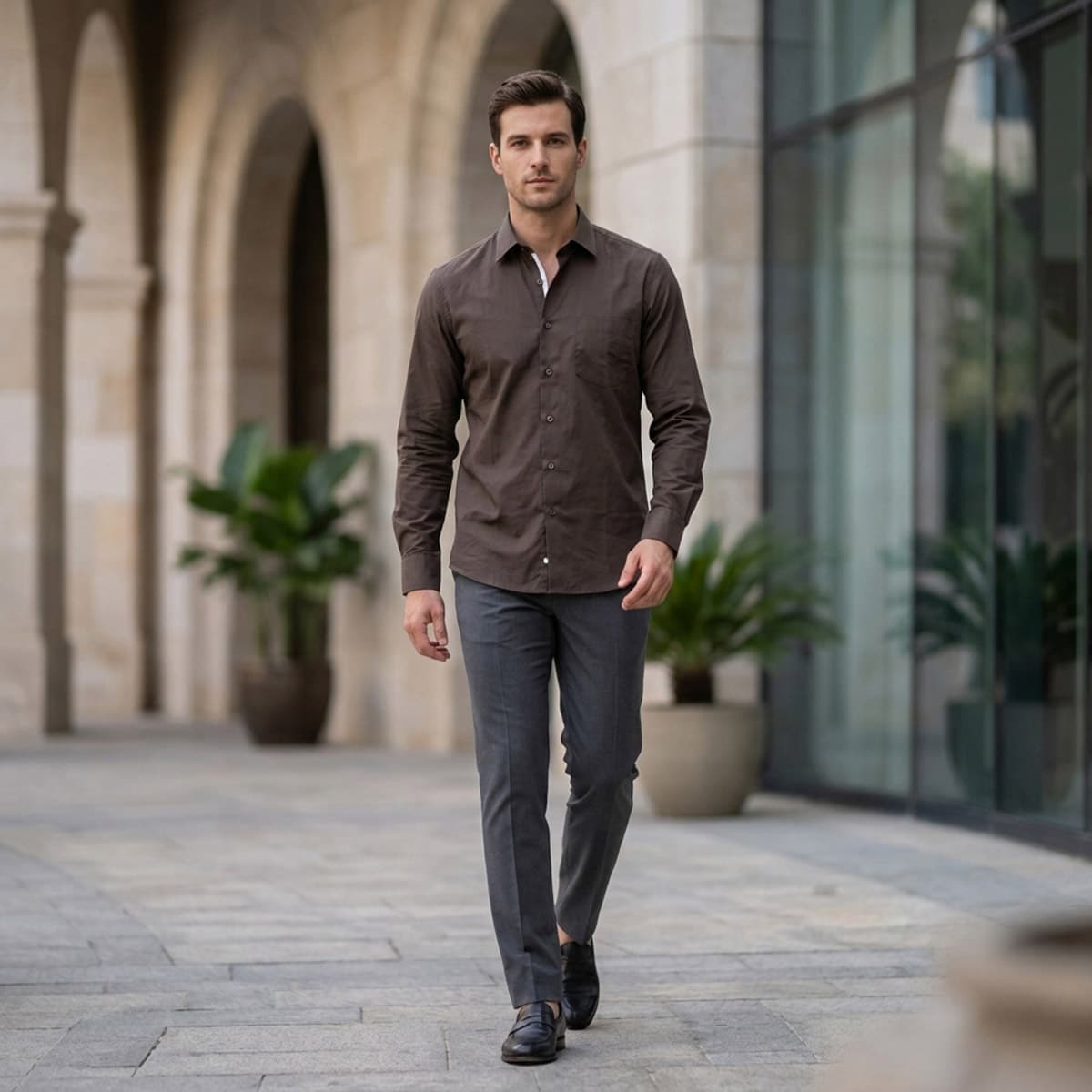Men Formal Shirt Long Sleeve