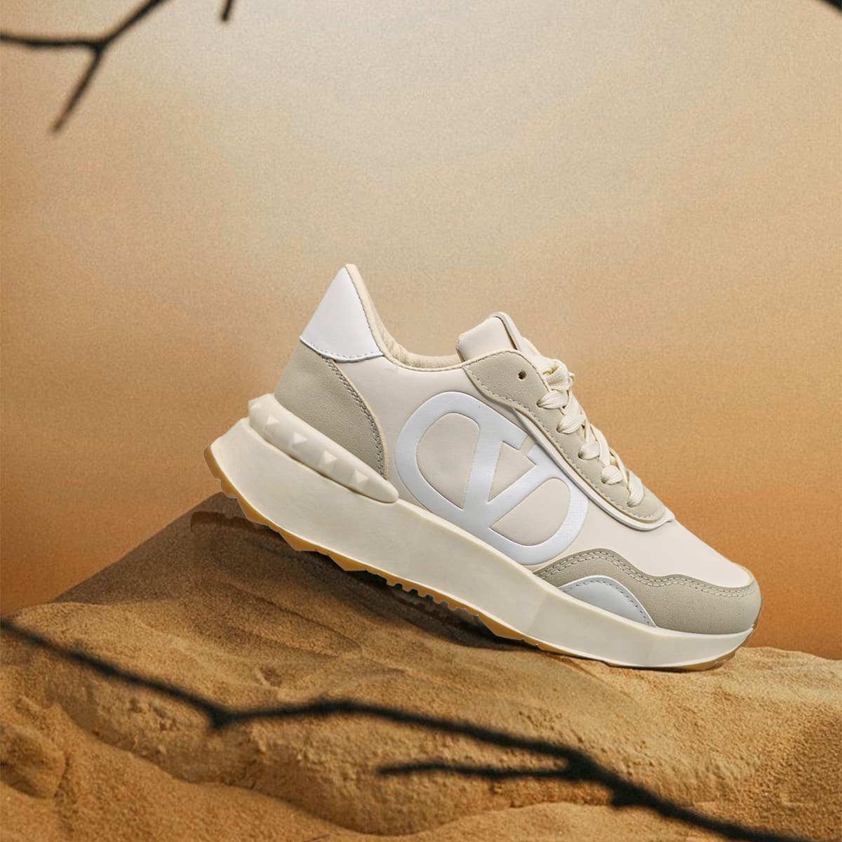 Sneakers Shoes Plain With Lace