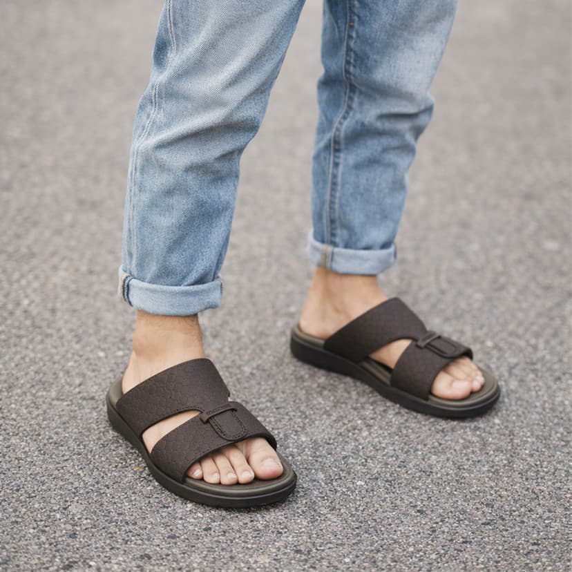 Men Black Comfort Slippers