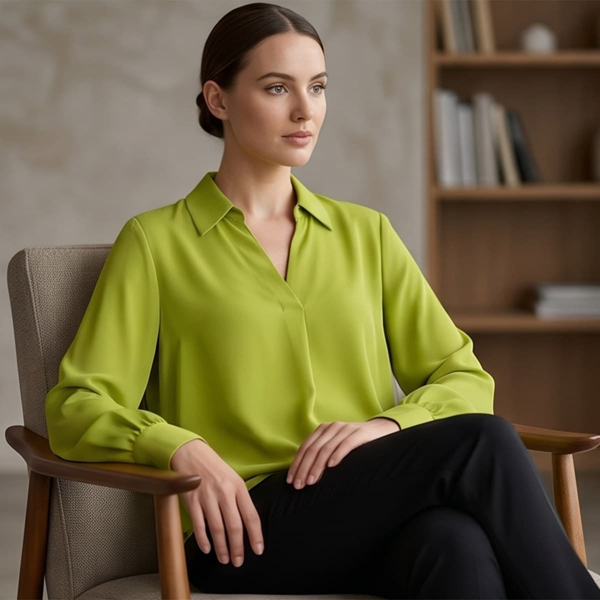 Ladies Plain Long Sleeve Blouse