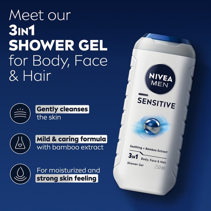 NIVEA Men Sensitive 3in1 Shower Gel 250ml