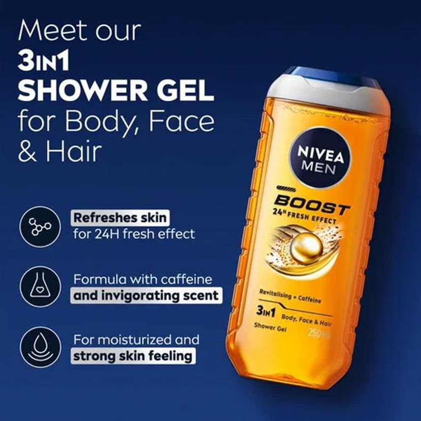 NIVEA Men Boost 3in1 Shower Gel 250ml