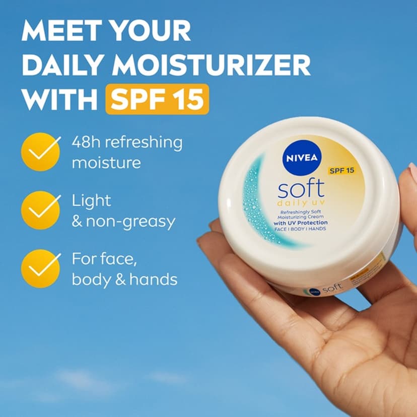 NIVEA Soft Daily UV Moisturizing Cream SPF 15 100ml