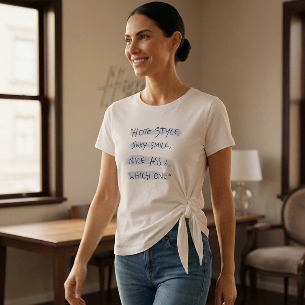 Ladies Printed Short Sleeve T-Shirt