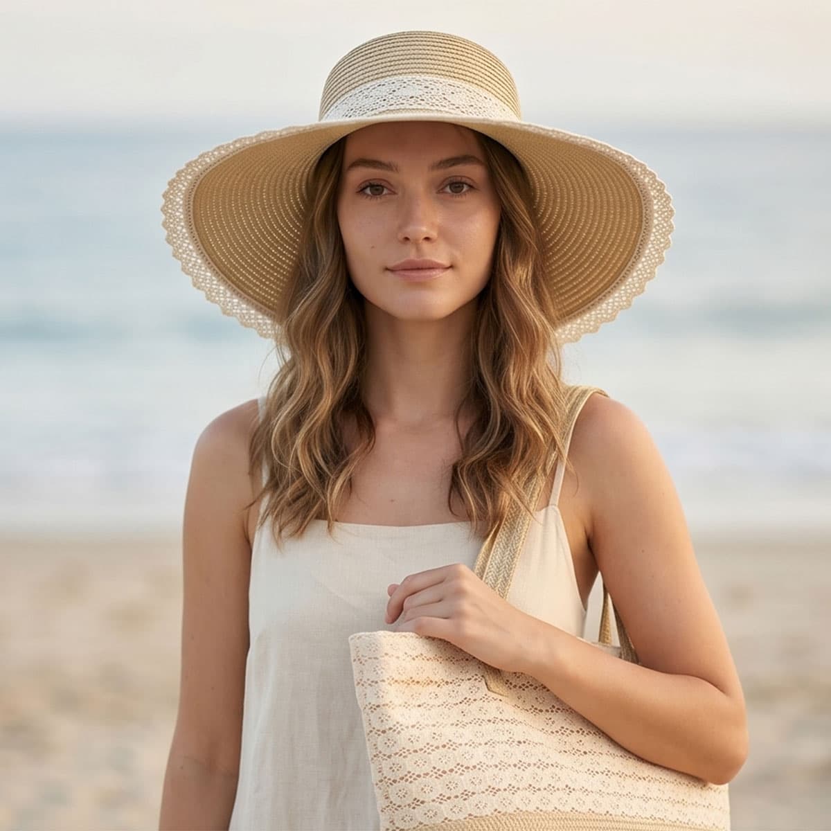 Ladies Round Cap with Bag