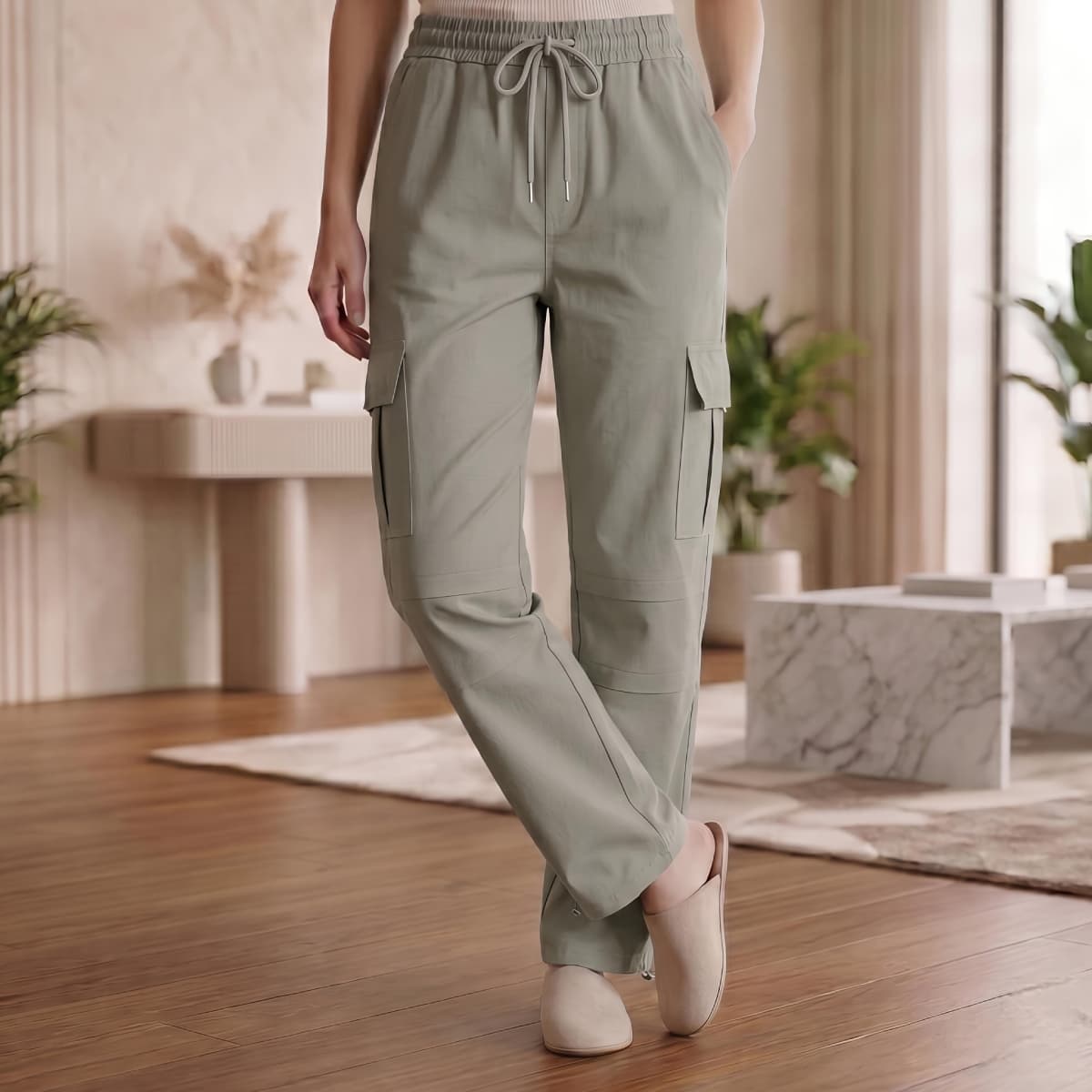 Ladies Cotton Cargo Pant