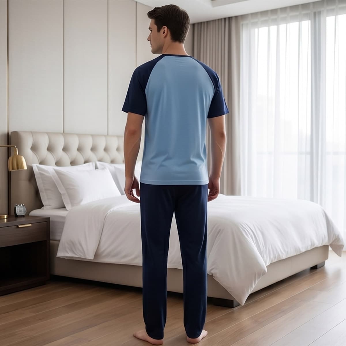 Men Pyjama with Pant Short Sleeve