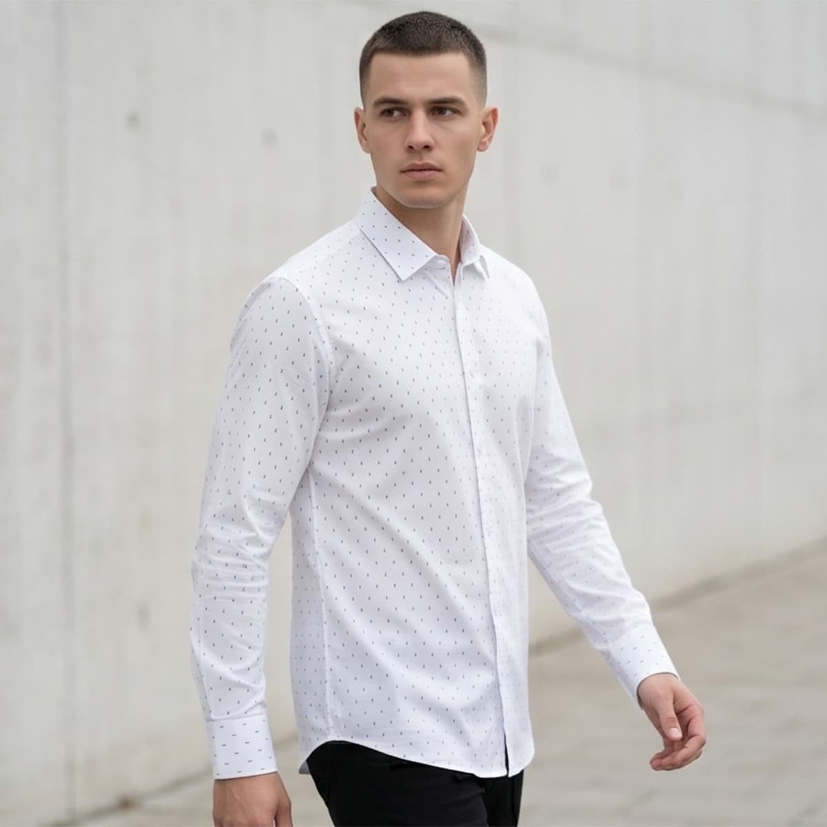 Men Printed Formal Shirt Long Sleeve
