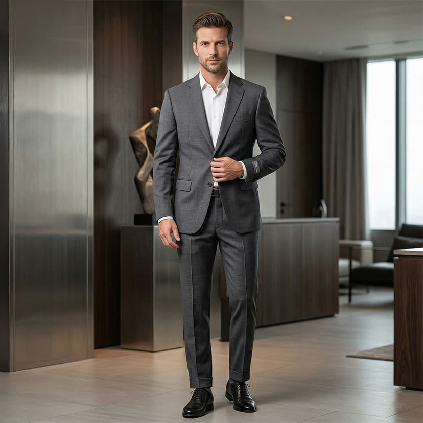 Slim Fit Plain Suit Drop 6