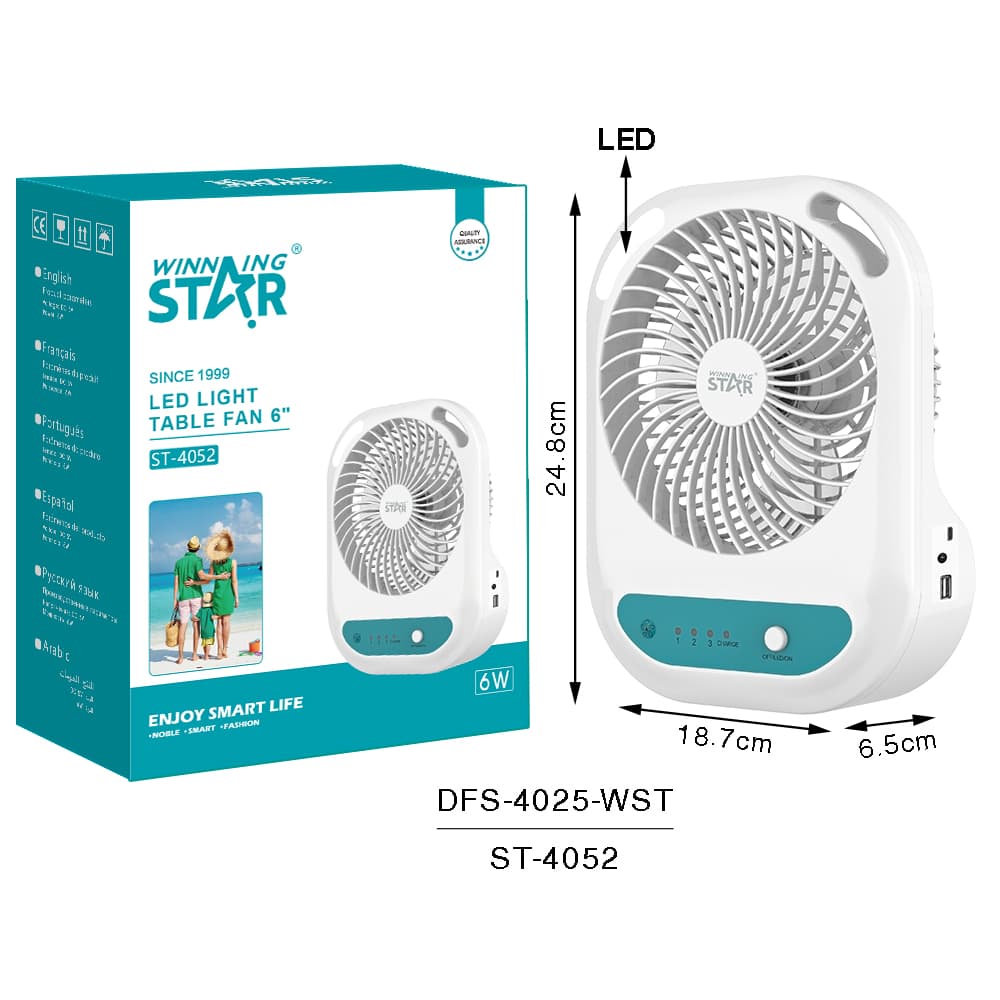 Winning Star Battery Powered Table Fan - ST-4052