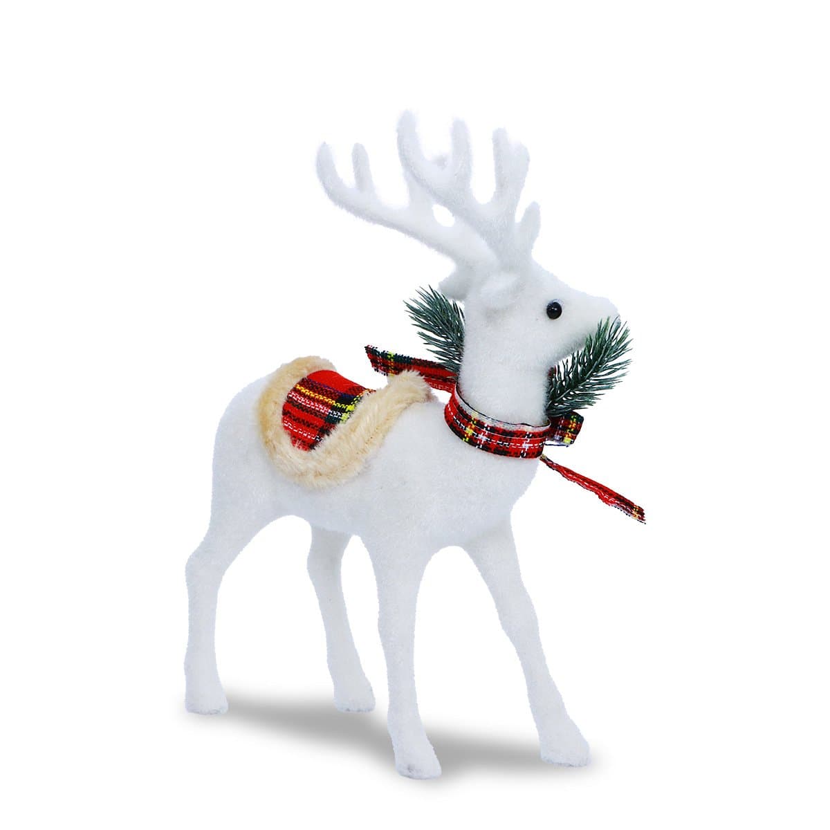 Christmas Decoration Deer White With Red Scarf
