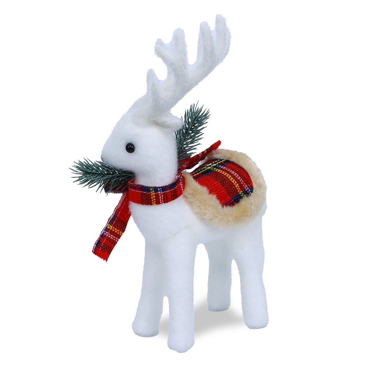 Christmas Decoration Deer White With Red Scarf