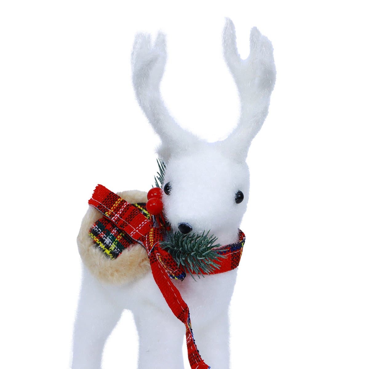 Christmas Decoration Deer White With Red Scarf
