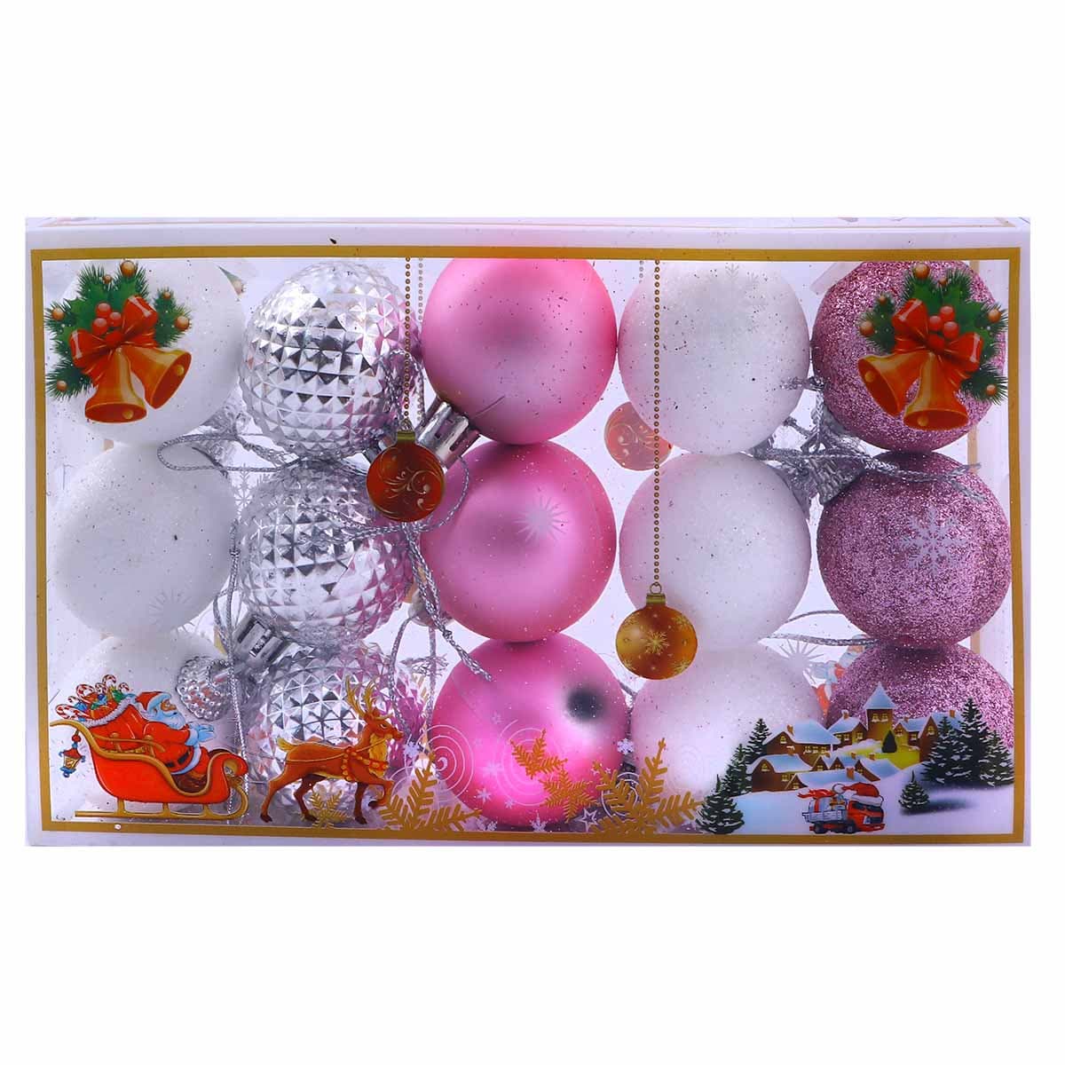 Christmas Decoration Bauble White & Purple