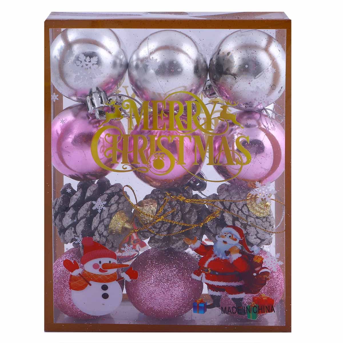 Christmas Decoration Bauble White & Purple