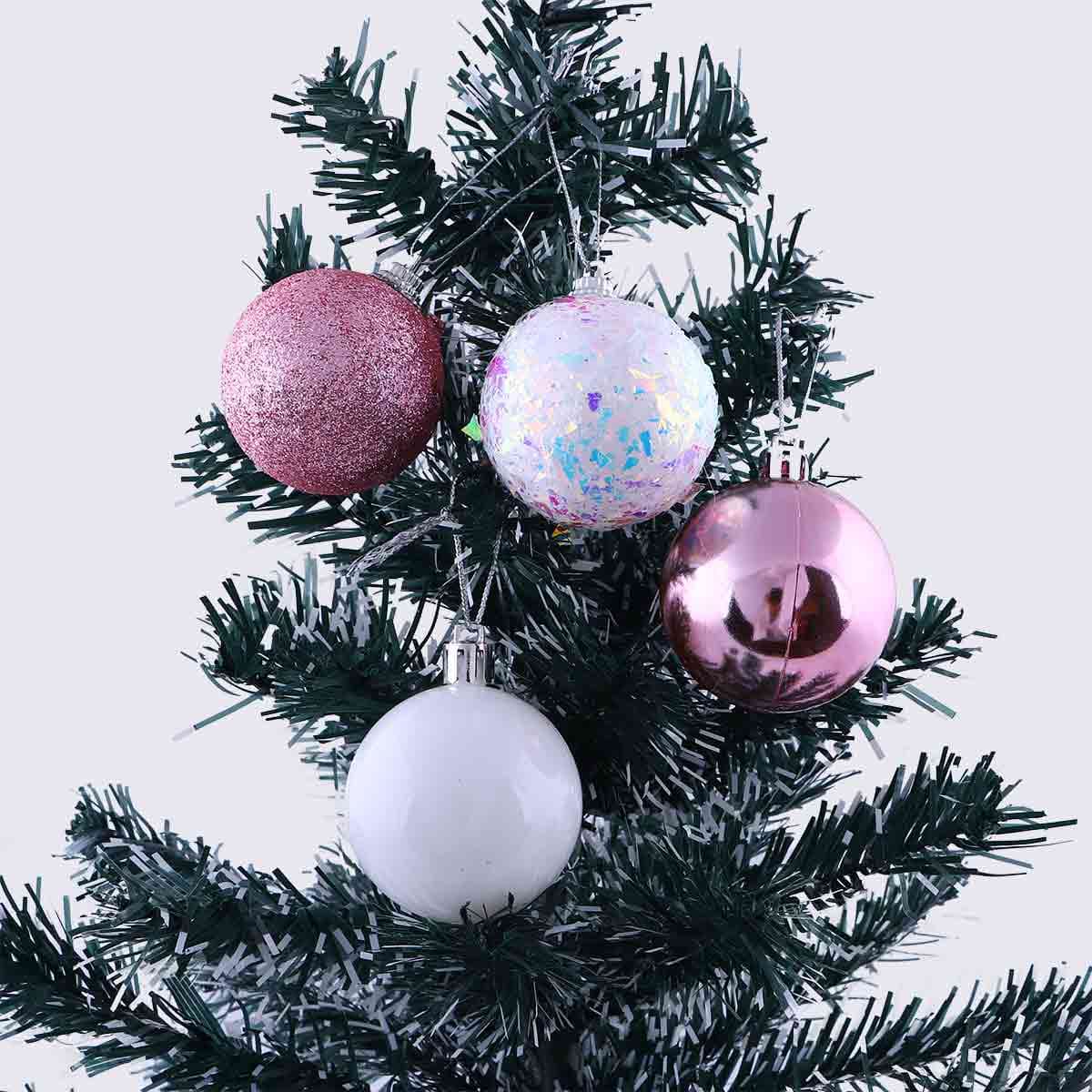 Christmas Decoration Bauble White & Purple