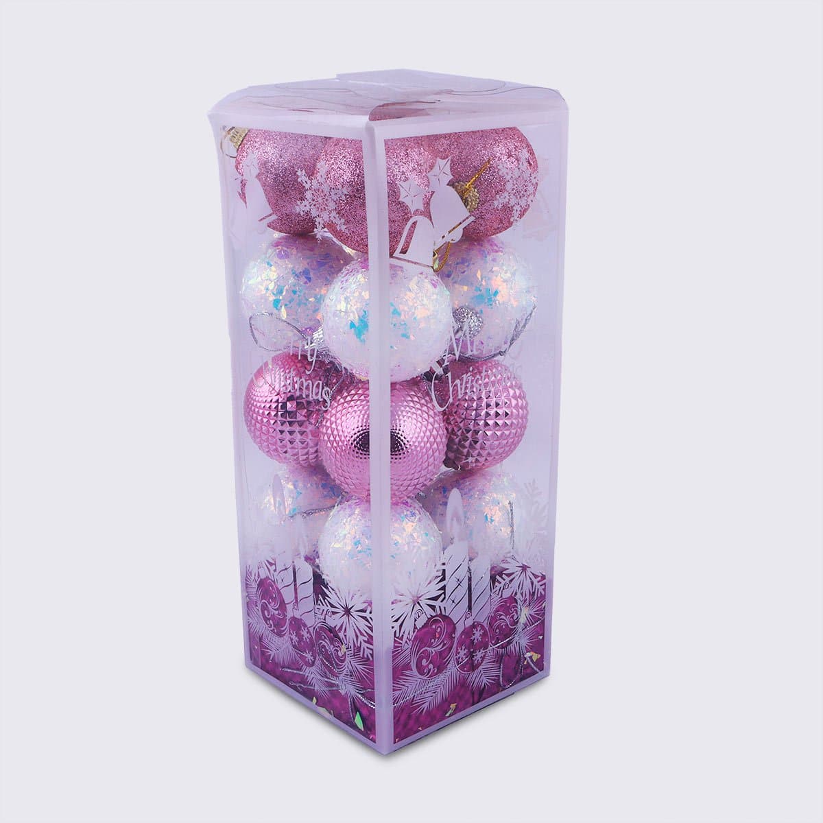 Christmas Decoration Bauble White & Purple