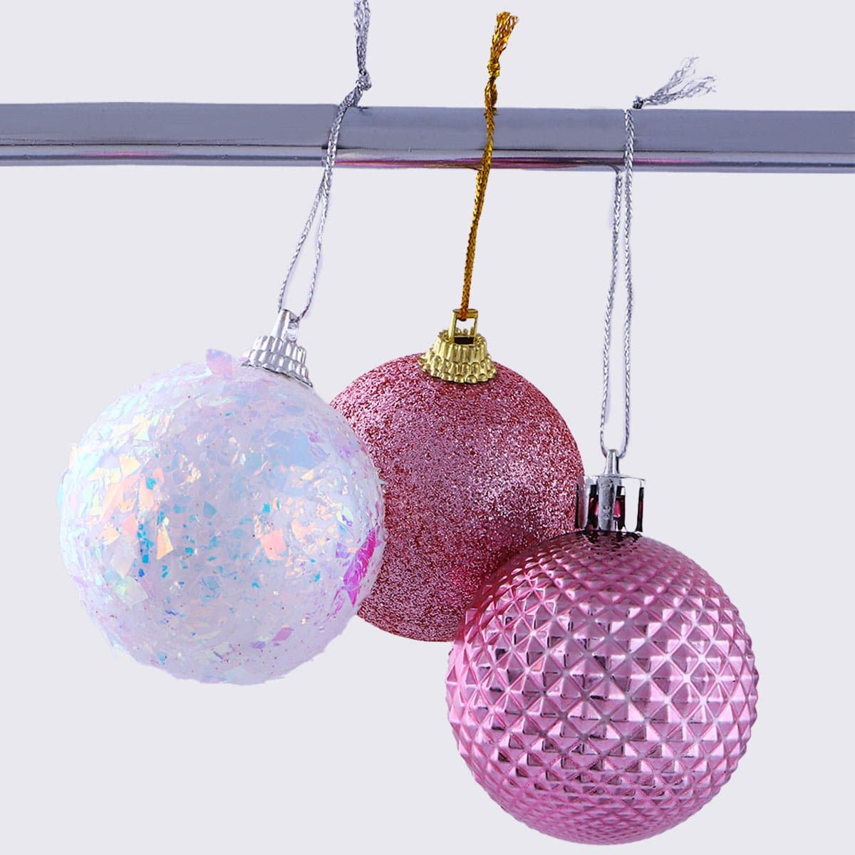 Christmas Decoration Bauble White & Purple