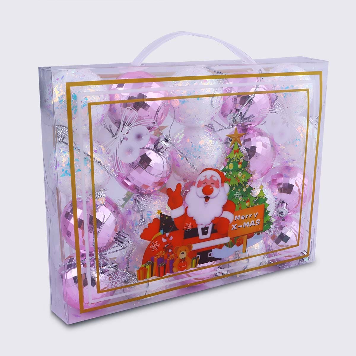 Christmas Decoration Bauble White & Purple