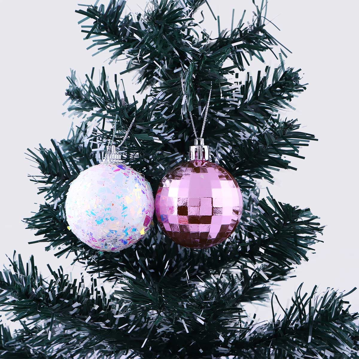 Christmas Decoration Bauble White & Purple
