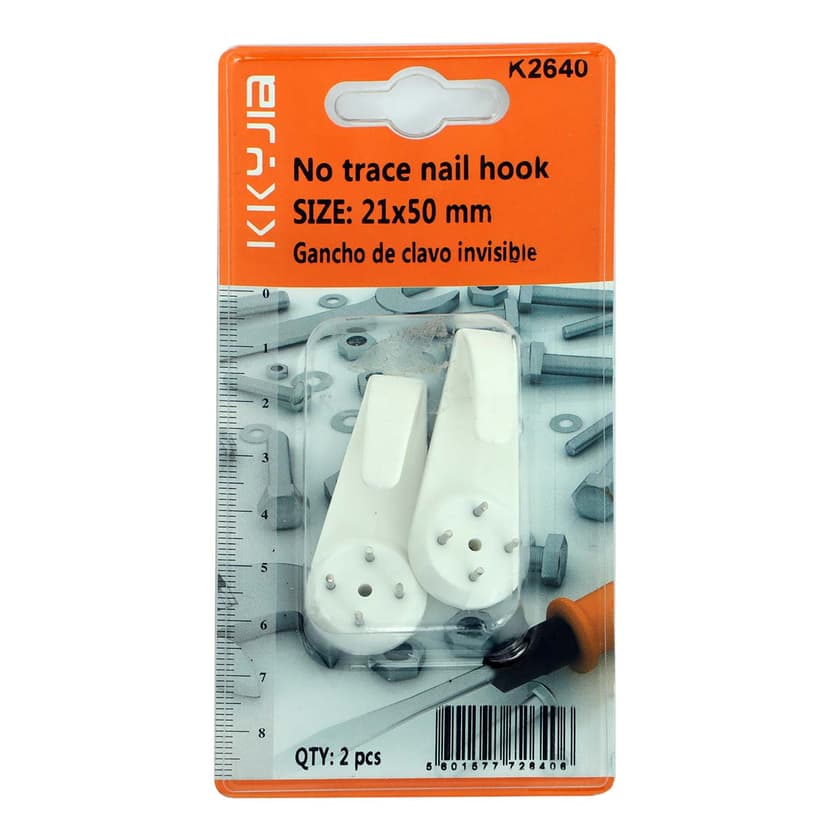 No Trace Nail Hook 21x50mm 2 Pieces