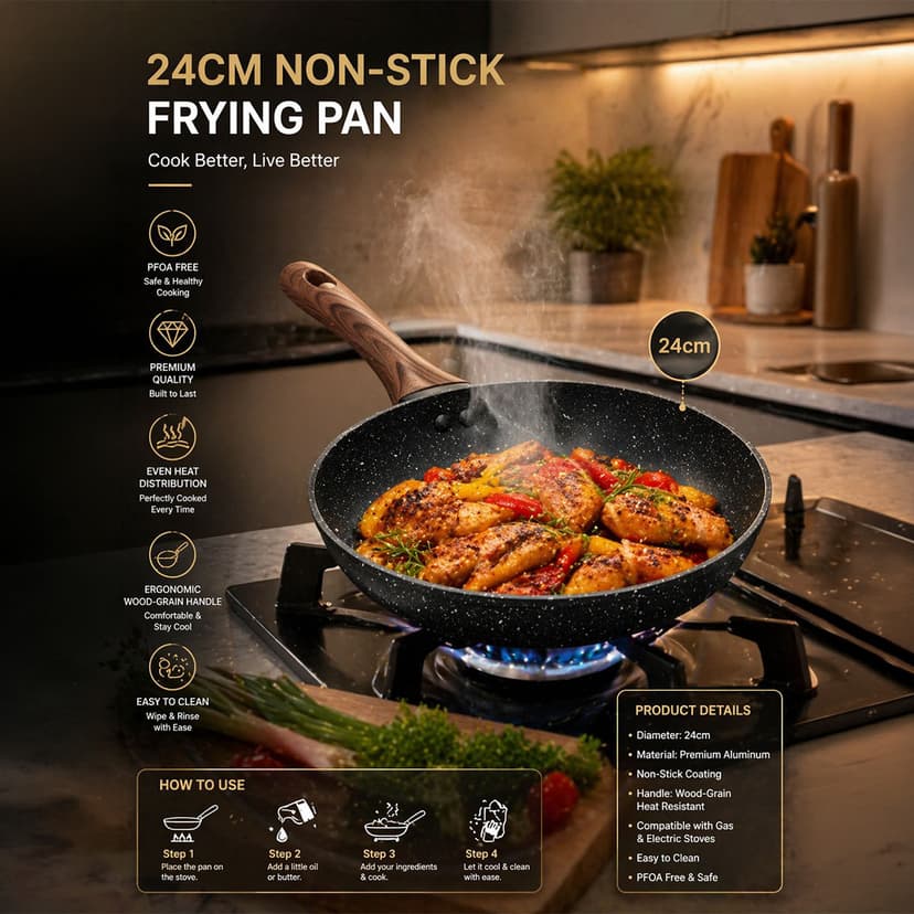 Granite Fry Pan 24cm