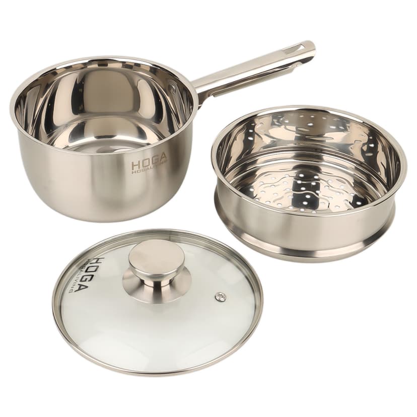 Stainless Steel 2-Layer Steamer with Long Handle