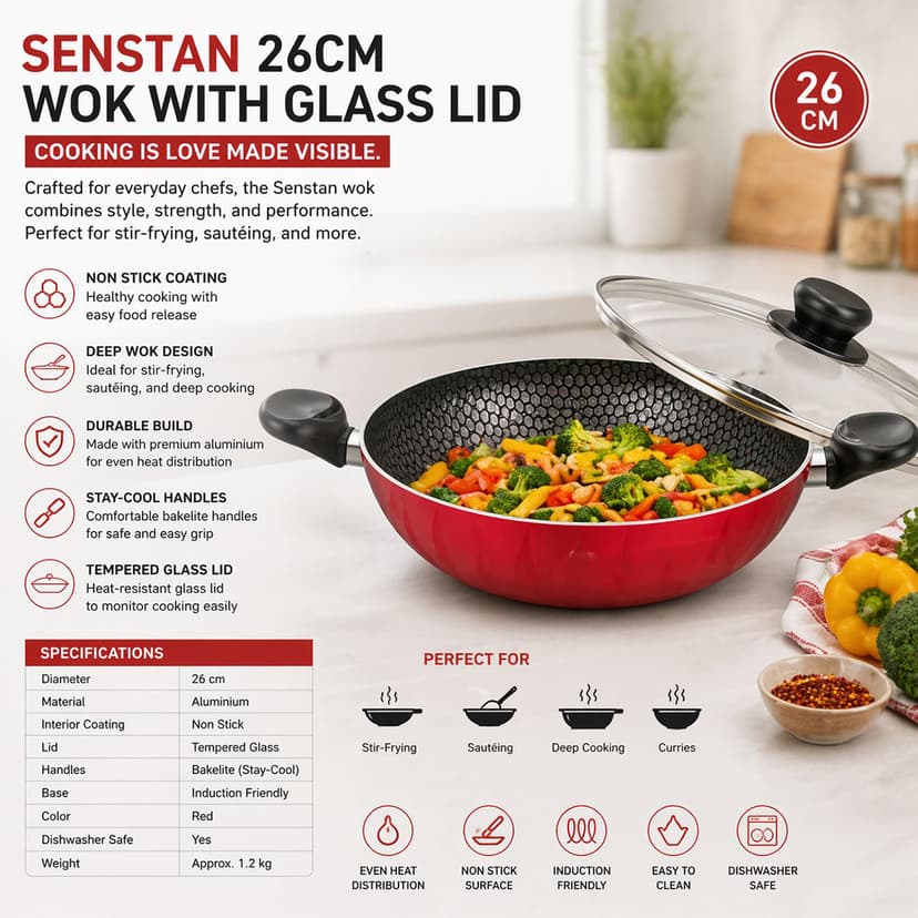 Non Stick Wok Pan 26cm