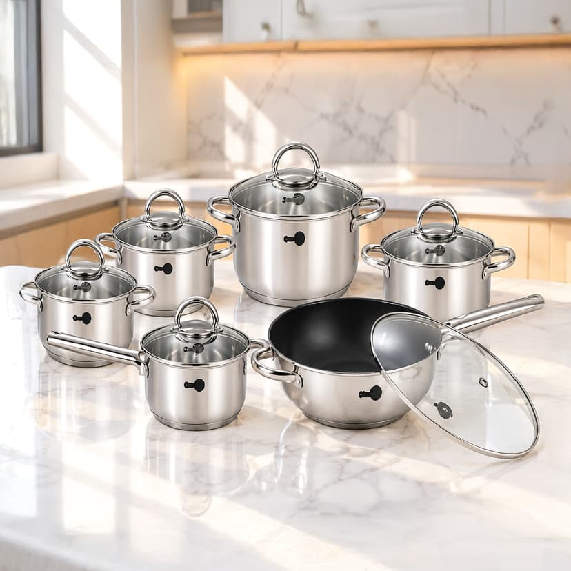 Starlux Stainless Steel Cookware Set 12pcs