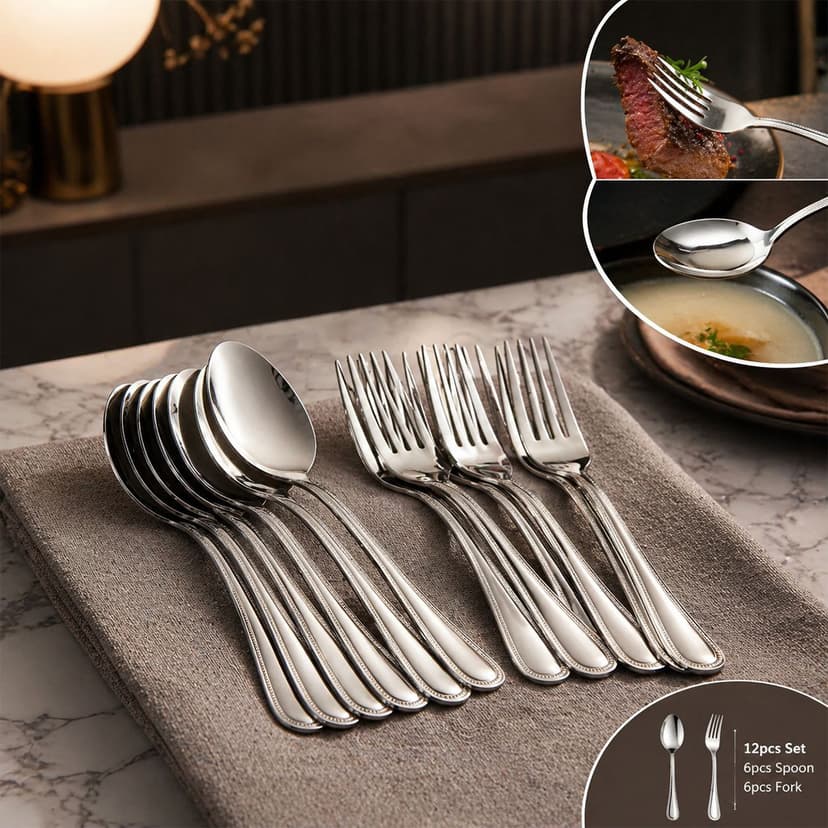 Dinner Spoon and Tea Spoon Set 12 Piece