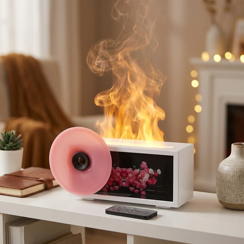 Humidifier with Remote Control and Flame Effect