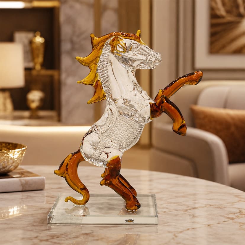 Brown Crystal Horse Figurine