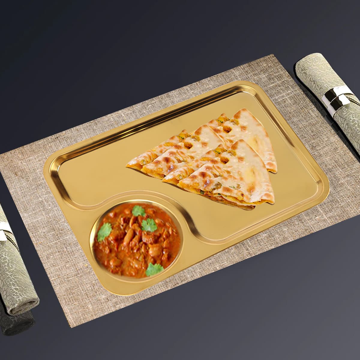 Stainless Steel Service Plate 24X16cm
