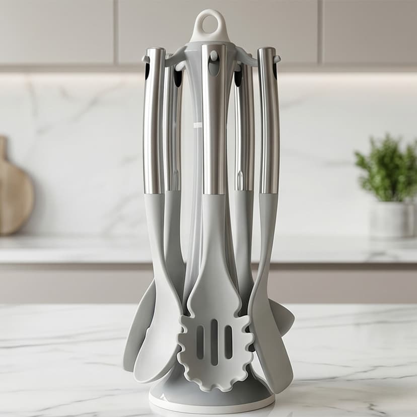 Kitchen Tools Set 6 Piece Silicone Metal
