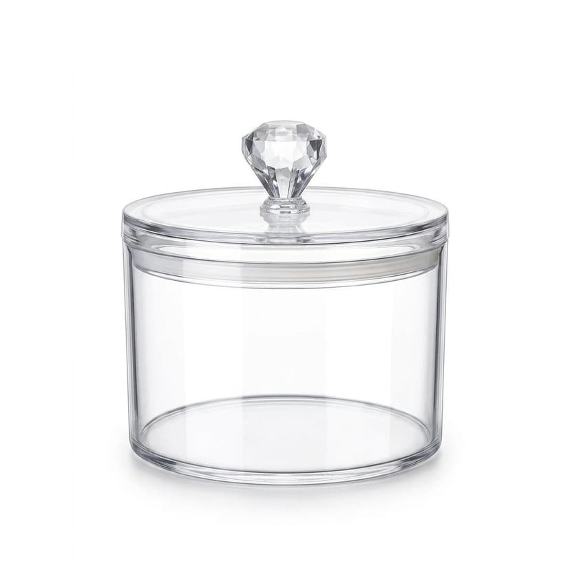 Clear Storage Jar with Diamond Knob