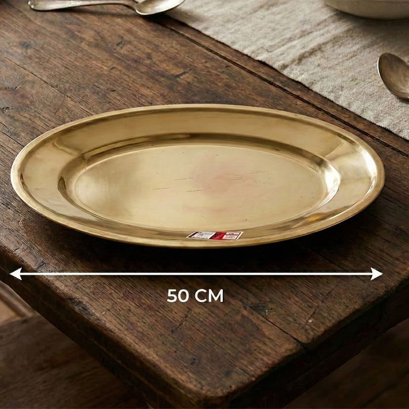 Gold Stainless Steel Oval Tray 50cm