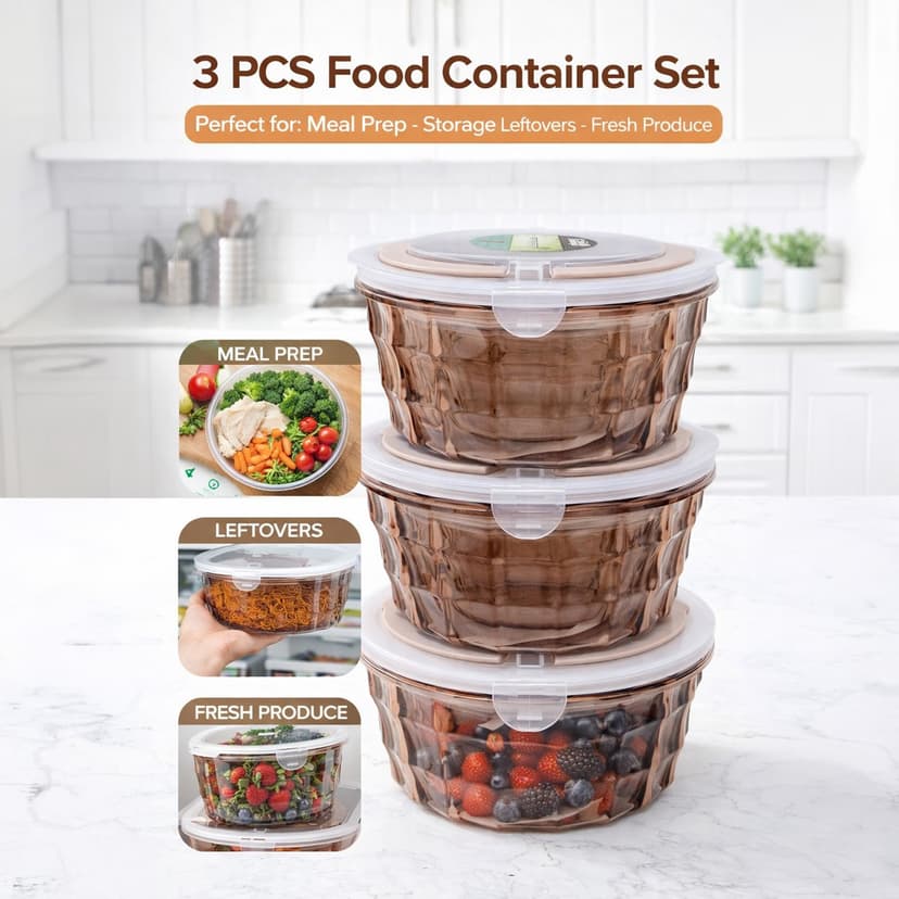 Plastic Container Set 3 Piece