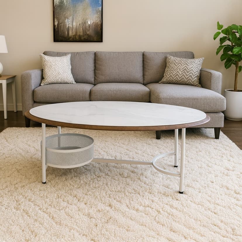 Round Marble Tea Table