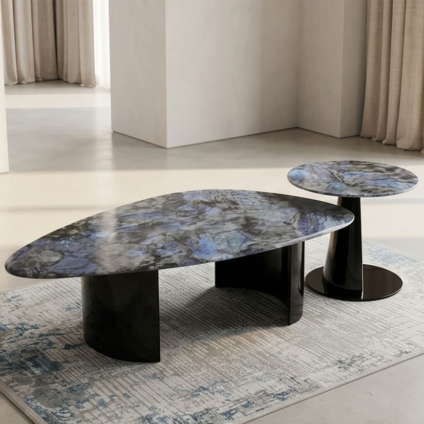 Round Marble Tea Table Set