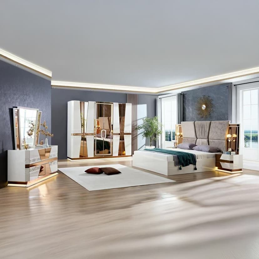 Modern High Headboard Bedroom Set