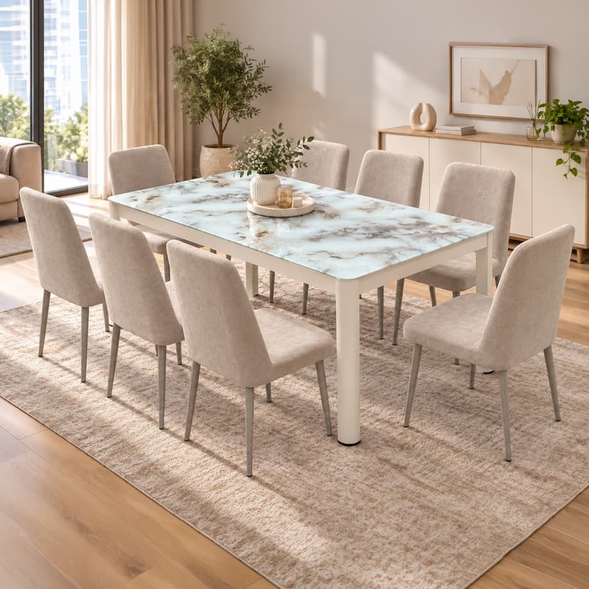 Dining Table Set with 8 Chairs