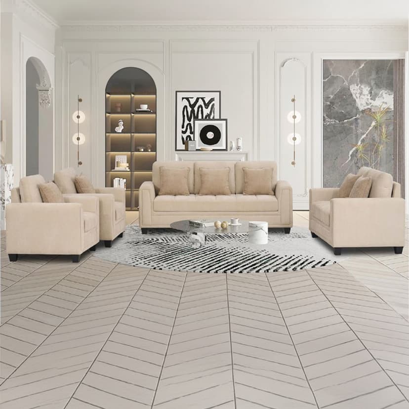Modern Fabric Sofa Set 3+2+1+1
