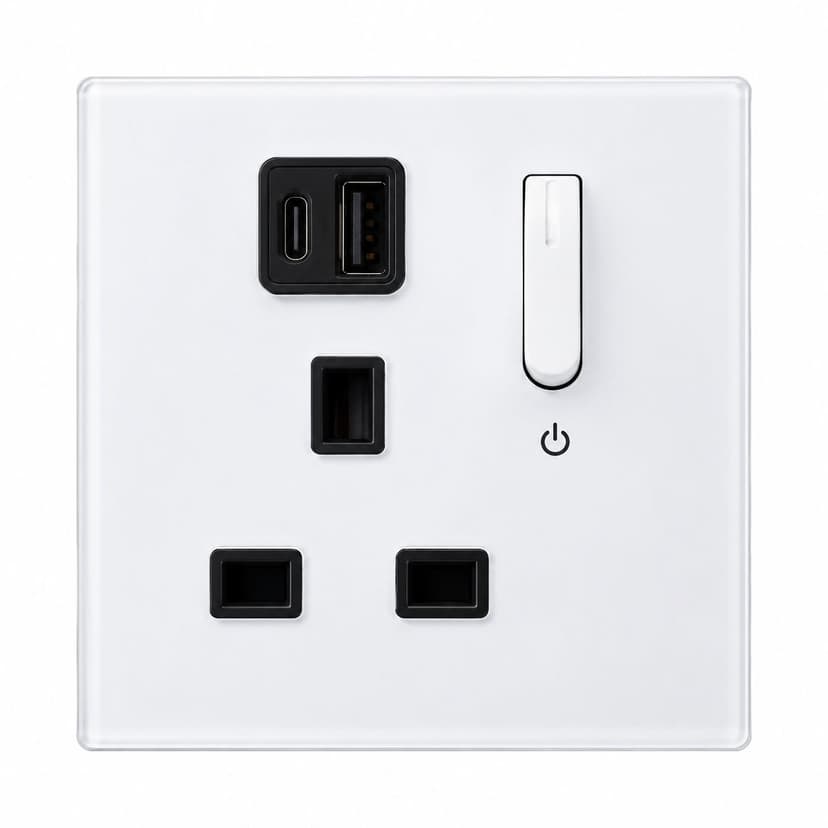13A Switched Socket with Neon and USB
